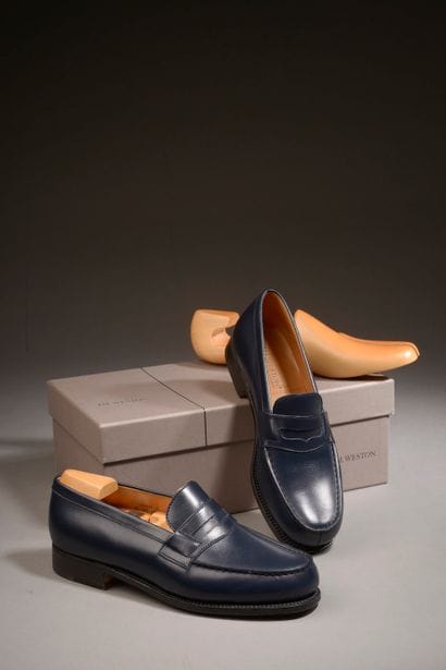 J. M. WESTON. 

Pair of navy blue leather...