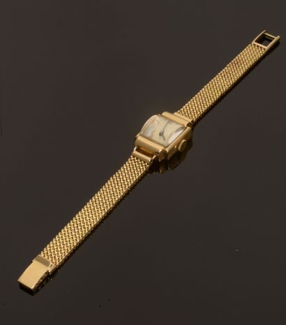 Ladies' wristwatch in 18k yellow gold, square...