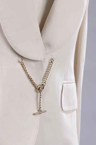 ALEXANDER McQUEEN.

Cream colored silk blend...