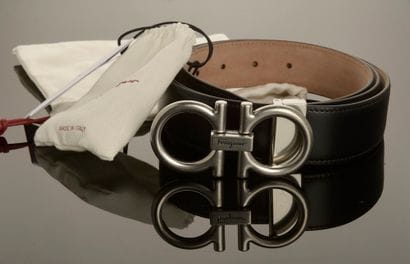 SALVATORE FERRAGAMO. 

 Matte black calf...