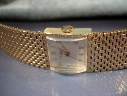 Montre de dame en or jaune 14K à boîtier...
