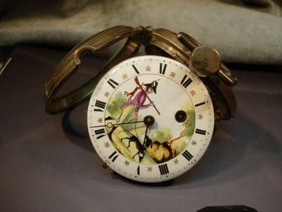 Montre de poche en argent à cadran émaillé....