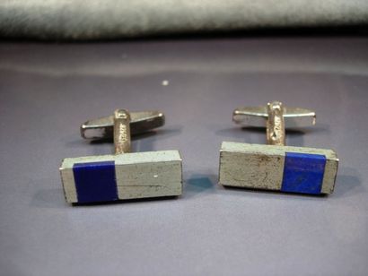 Paire de boutons de manchettes rectangulaires...
