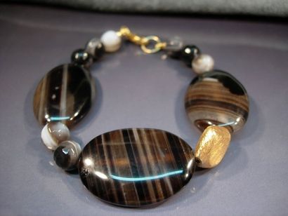 Bracelet de palets d'agate assorti