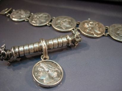 Lot en argent composé d'un bracelet et d'une...