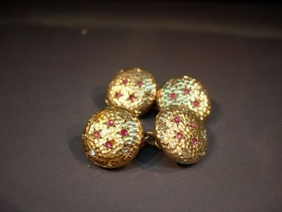 Paire de boutons de manchettes circulaires...