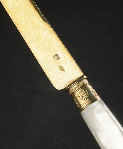 Twelve knives and dessert forks, the handle...
