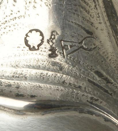 Pair of candlesticks in silver 800 thousandths,...