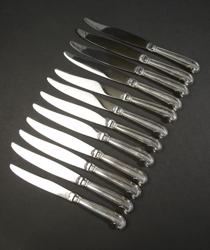Twelve small knives of table, the handle...