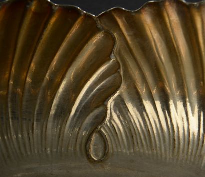 Round silver cup 950 thousandths embossed...