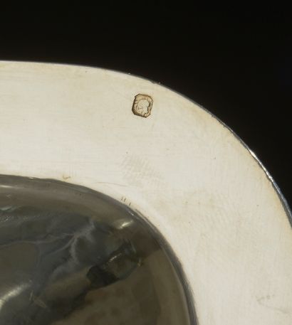Square silver bowl 950 thousandth, the flat...