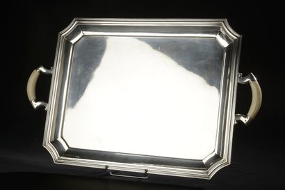 Plain silver tray 925 thousandths, rectangular...
