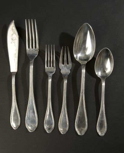 Twelve small spoons out of silver gilded...
