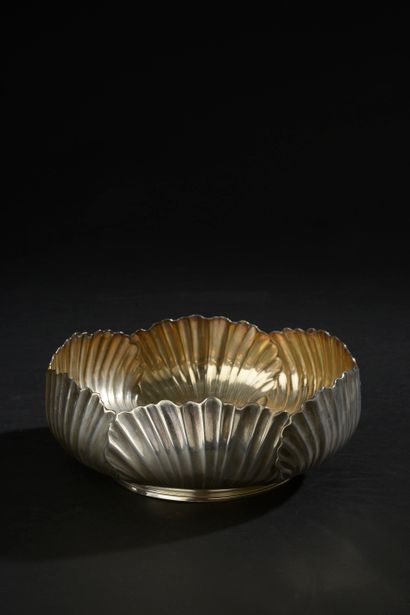 Round silver cup 950 thousandths embossed...