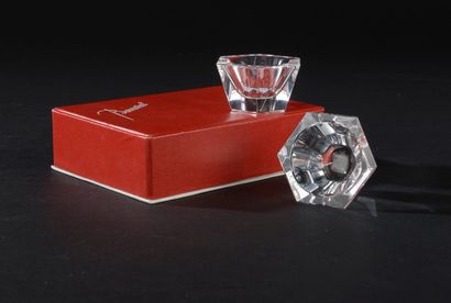 Pair of hexagonal crystal salad bowls.

Marked...