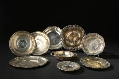 Set of silver cups 950 thousandths including...