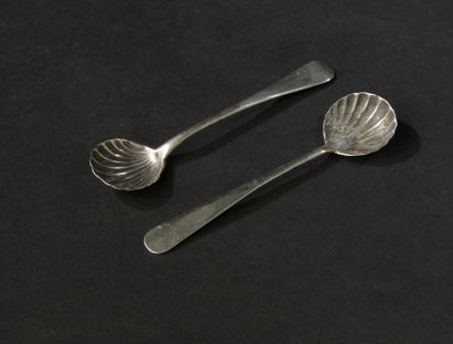 Pair of silver saltcellars with godronné...