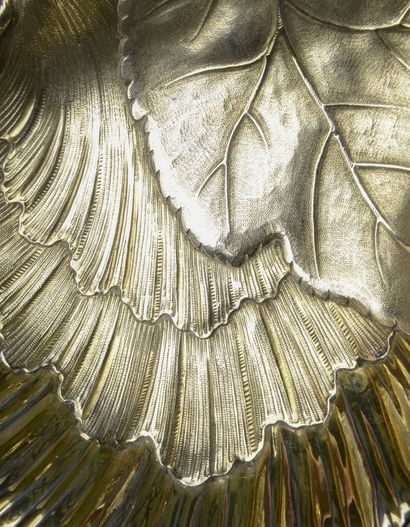 Pair of leafy cups in silver 950 thousandth...