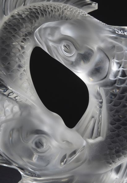 Group representing two fish in clear crystal...