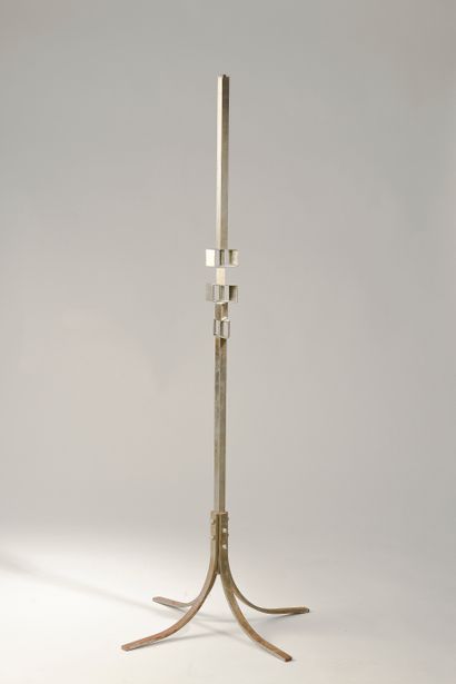 Paire de pieds de lampadaire en acier, la...