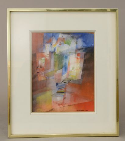 WOLFRAM (1924-2016).

Village de montagne.

Aquarelle...