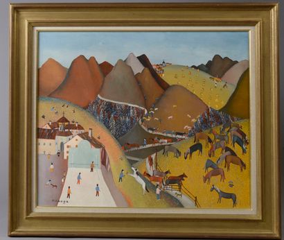 Henri LAUGA (né en 1918). 

Paysage basque...