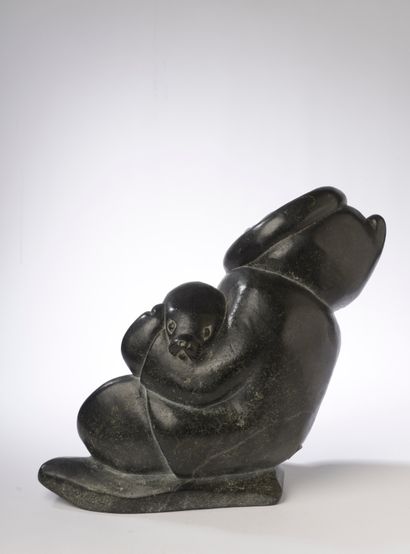 Art Inuit, dans le goût de Levi QUMALUK (1919-1997).

Homme...