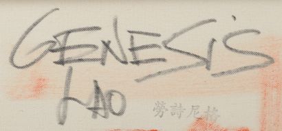 Lao SHENG (né en 1946).

Composition rouge,...