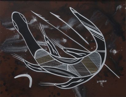 David MOOLOOLOO (né en 1956). 

Lézard.

Gouache...