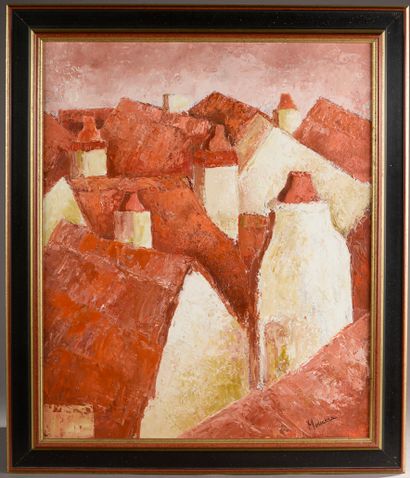 Robert MESSARRA (1944 - 2012).
Toits, 1982.
Huile...
