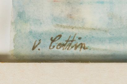 Vincent COTTIN (né en 1937). 
Vue des quaies...