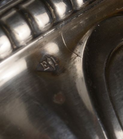 Paire de salerons ovales en argent 950 millièmes...