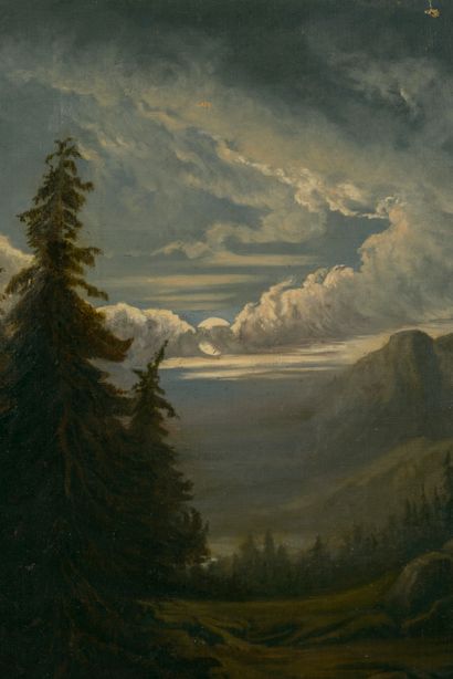 A. PIVENT (XIXe siècle). 
Paysage de forêt...