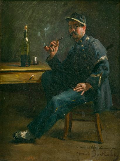 Marius BARTHALOT (1861-1955).
Militaire accoudé...