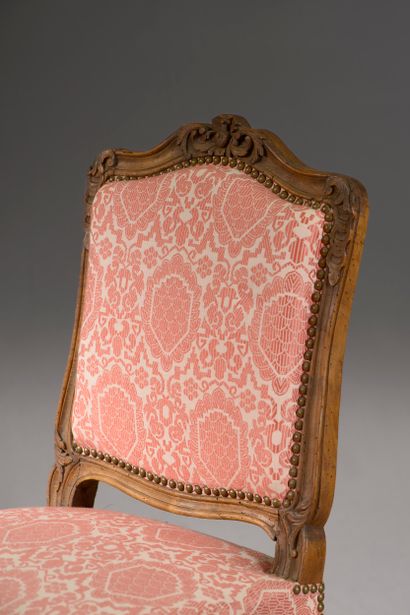 Ensemble de quatre chaises Louis XV, même...