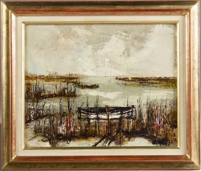 François FRANC (né en 1926).
Paysage de Vendée.
Encre...