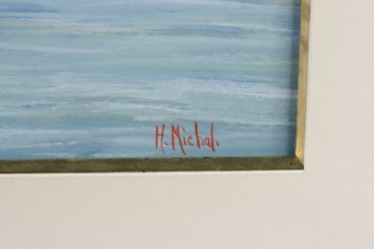 Hervé MICHAL (né en 1948).
Le RMS Mauretania.
Gouache...