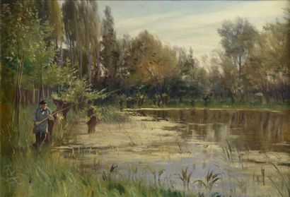 Paul SAÏN (1853-1908).
Bord de sorgue.
Huile...