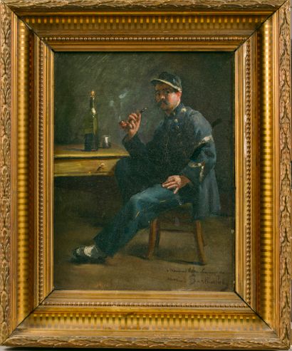 Marius BARTHALOT (1861-1955).
Militaire accoudé...
