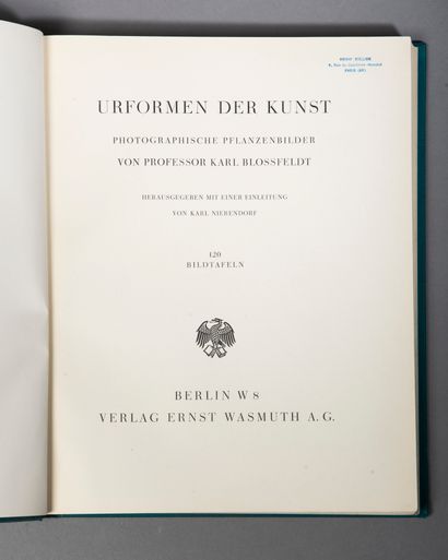 BLOSSFELDT (Karl). Urformen der Kunst. Berlin,...