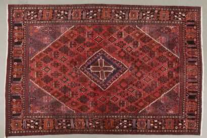 Important polychrome woolen rectangular carpet...