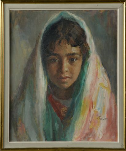 Raymond TELLIER (1897-1985).
Jeune fille.
Huile...