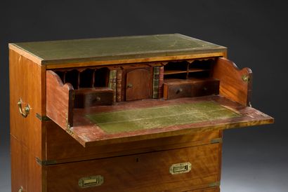 Mahogany and mahogany veneer scriban boat...
