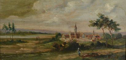 A. ANGLADE (XXe siècle).

Paysages aux villages.

Paire...