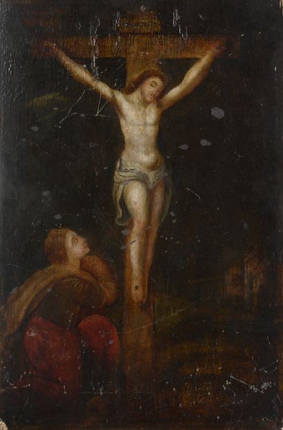 Ecole du XVIIe siècle. 

Crucifixion du Christ....