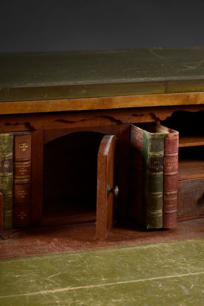 Mahogany and mahogany veneer scriban boat...