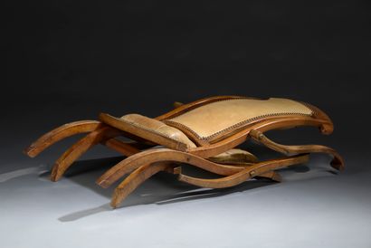 Siège de repos pliant en bois, le dossier...