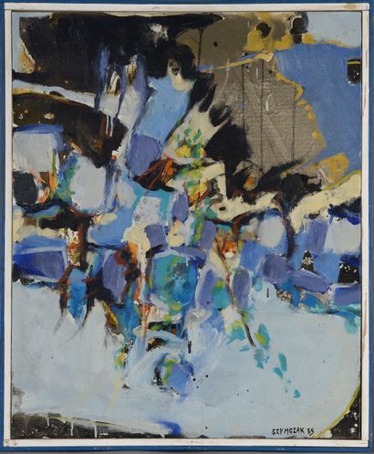 Claude SZYMCZAK (1941-2019). 
Composition.
Huile...