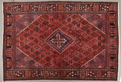 Important polychrome woolen rectangular carpet...