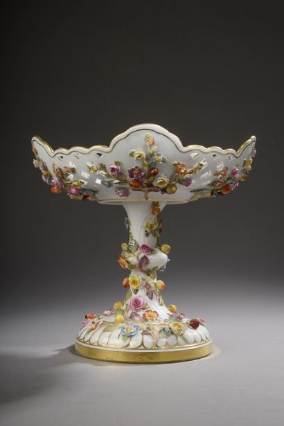 MEISSEN - XXe siècle. 
Paire de coupes en...